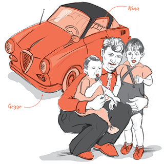 Scetch from my dad, my siblings and our Goggomobil